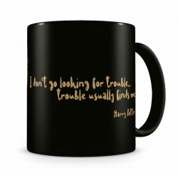 Taza Cerámica Negra Frase Harry Potter 320 ml