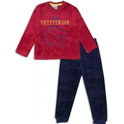 Pijama Largo Coralina Niño Rojo y Azul Gryffindor Harry Potter