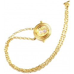 Réplica Collar Giratiempos Hermione Chapado en Oro de 24 quilates Harry Potter The Noble Collection