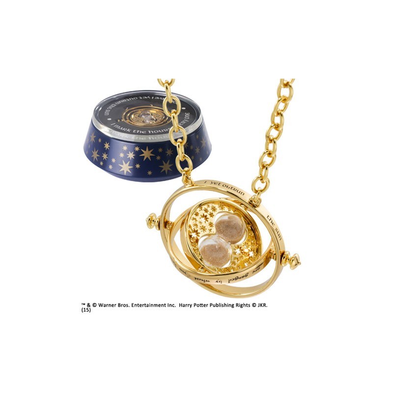 Réplica Collar Giratiempos Hermione Chapado en Oro de 24 quilates Harry Potter The Noble Collection