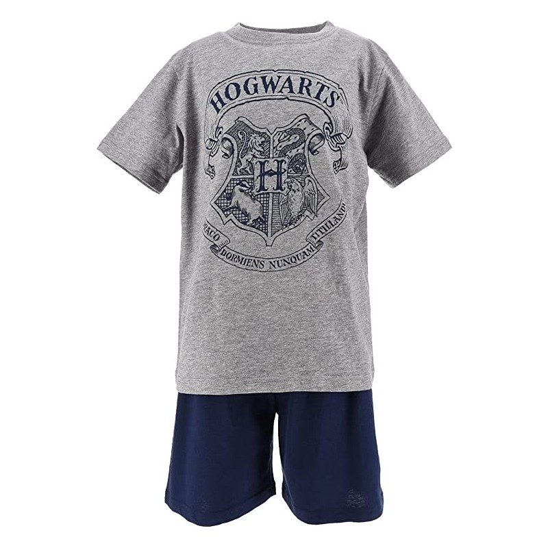 Pijama Corto Niño Gris Hogwarts Harry Potter