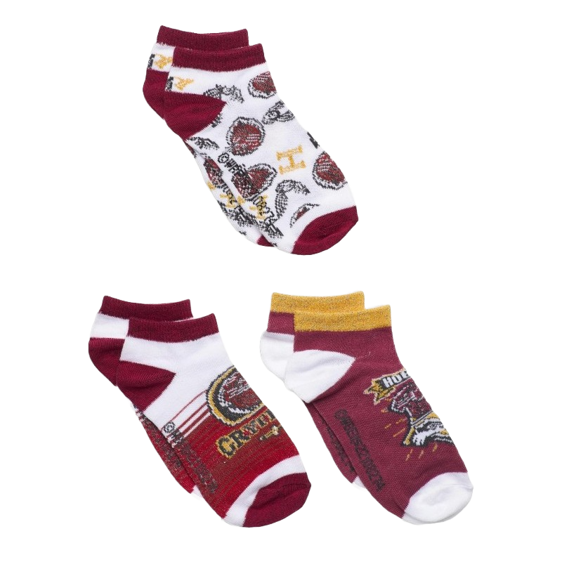 Pack 3 Calcetines Tobilleros Niño Rojo Harry Potter