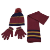 Pack Niño Guantes + Gorro + Bufanda Burdeos Harry Potter