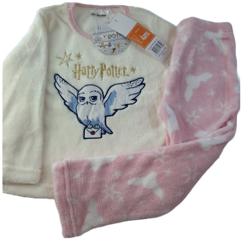 Pijama Niña Coralina Blanco y Rosa Harry Potter