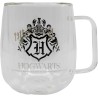 Taza Cristal Doble Pared Hogwarts 290 ml Harry Potter