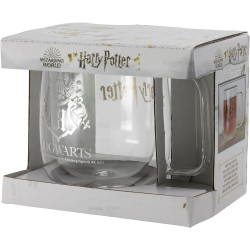 Taza Cristal Doble Pared Hogwarts 290 ml Harry Potter